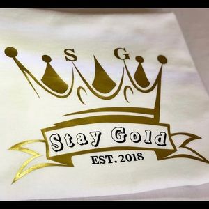 Stay Gold Royal White Tank Top